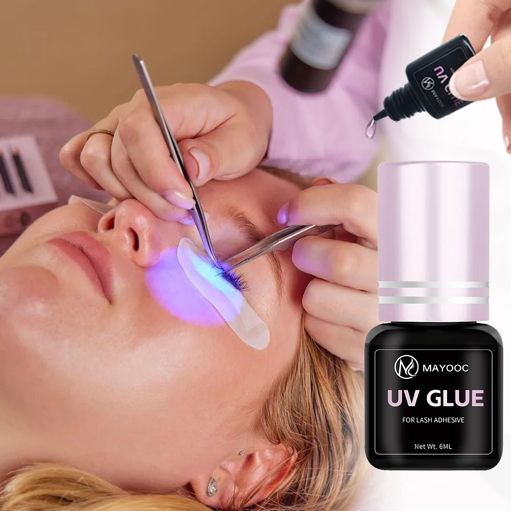 MAYOOC 0.1S Fast Drying UV Eyelash Glue Adhesive Eyelash Extensions  Strong False Eye Lash Extension Glue Lasting Custom Logo