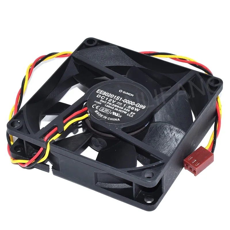 EE80201S1-0000-G99 XMN4N A00 DC 12V 1.56W 80x80x25mm Server Cooling Fan