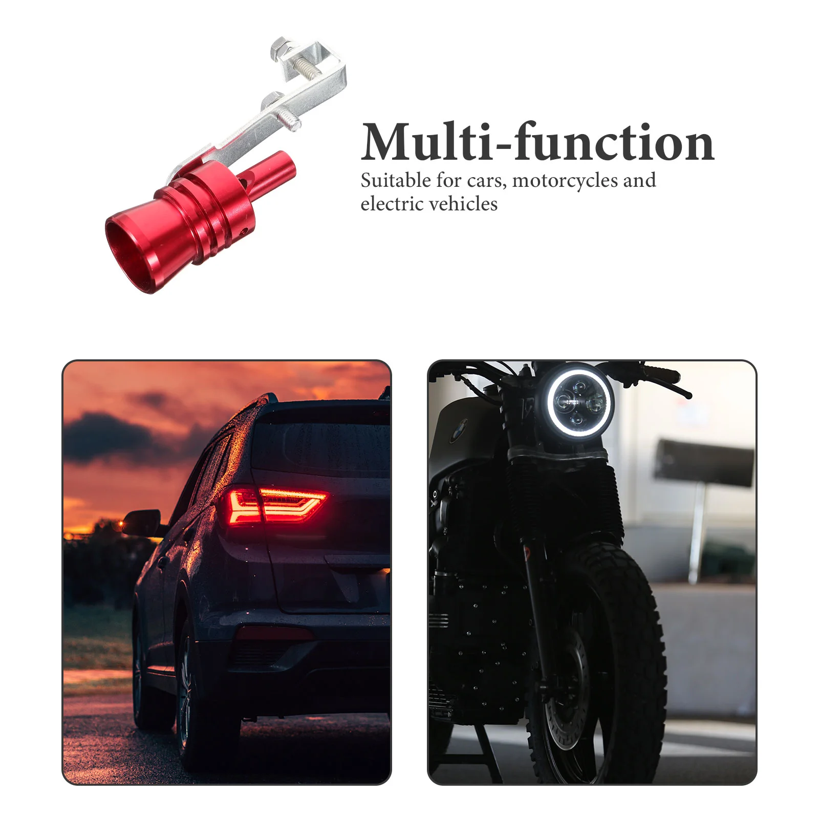 2 Pcs Turbo Whistle Exhaust Muffler Accessories for Car Adjustable Honk Noise Sounders Tail Aluminum Alloy Maker