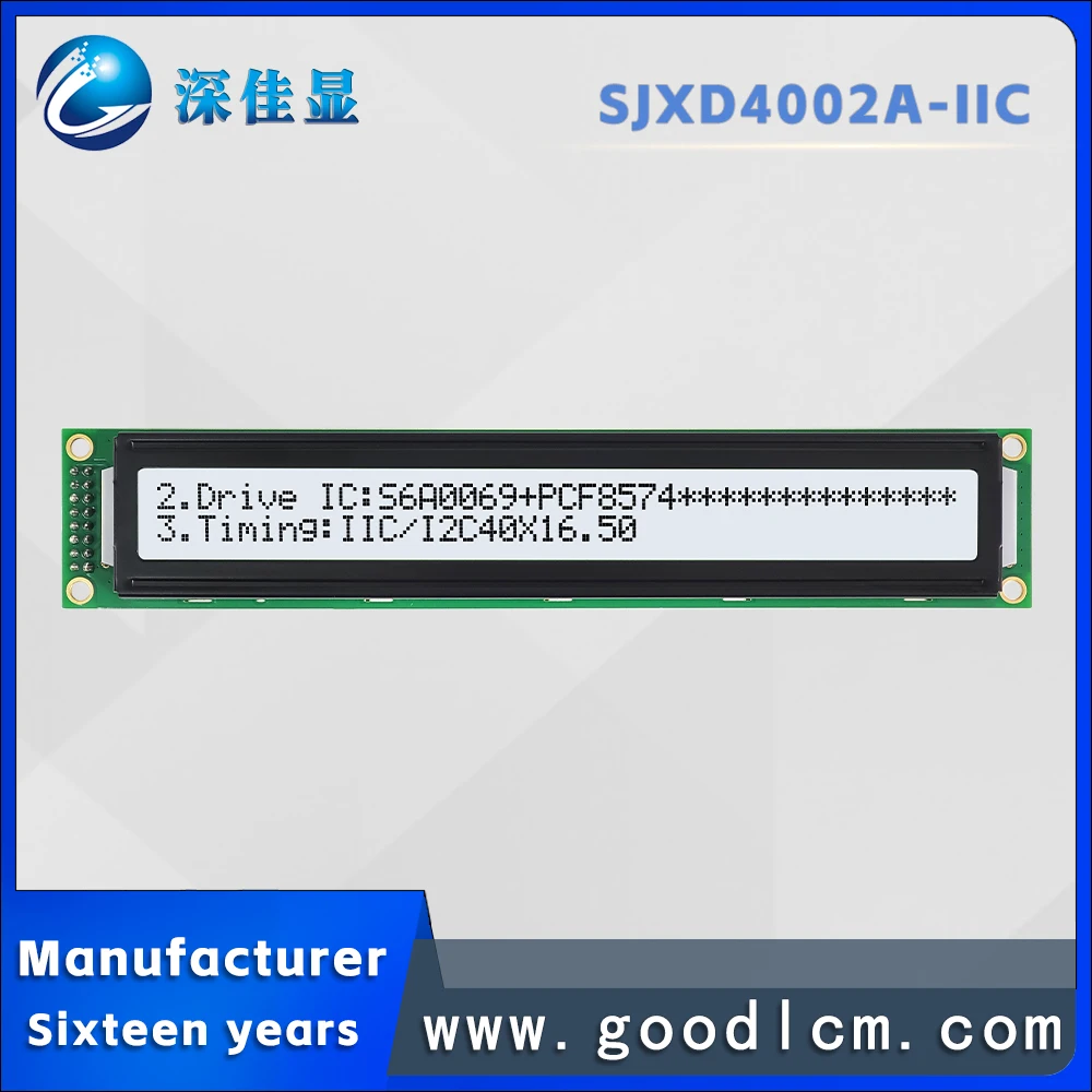 IIC interface LCD 4002 character screen SJXD4002A-IIC FSTN White Positive AIP31066 driver 40*2 dot matrix LCM display module