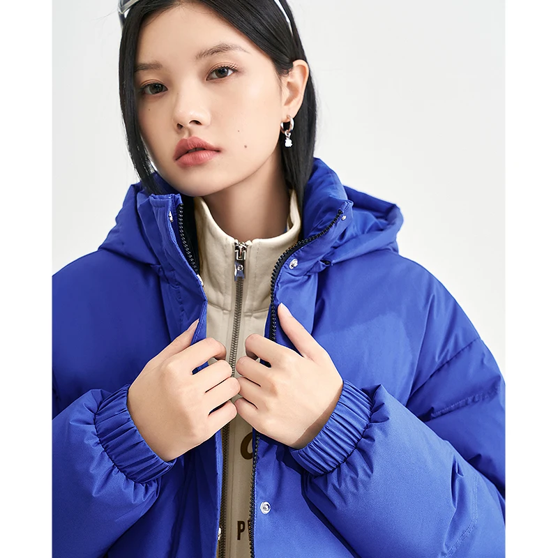 Toyouth Women Down Jacket 2022 Winter Thick Stand Collar 90% White Duck Down Long Hooded Warm Coat with Pocket Casual Outwear