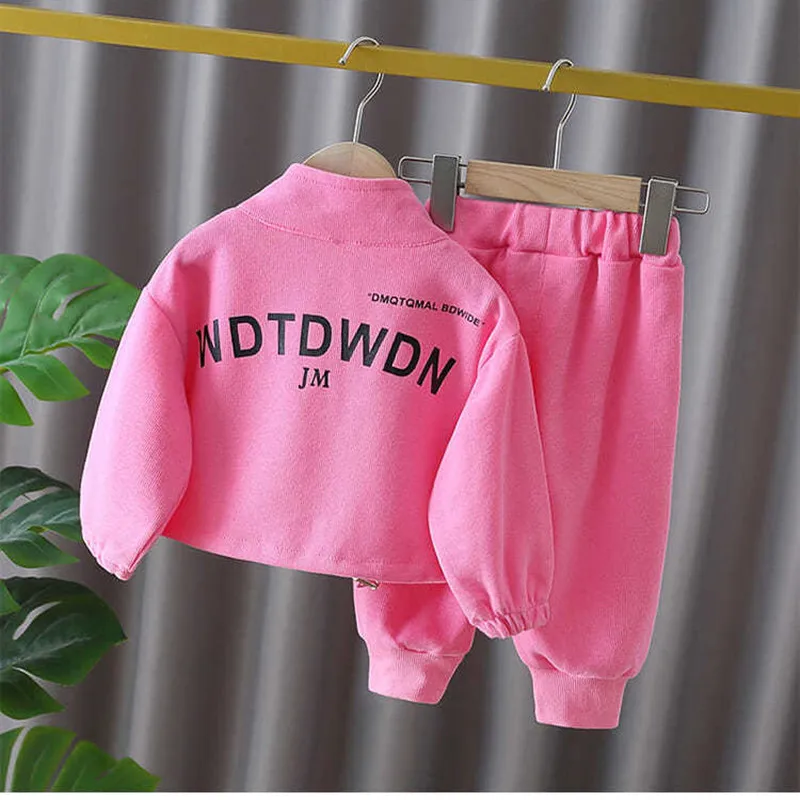 

Girls Clothes Set Spring and Autumn New Children's Jacket Pants Casual Two-piece Set Girls Baby Sportswear Set 0 2 4 6 7Y