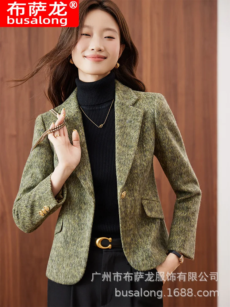 

2025New Stylish Fashion Suit Casual Women's Long Sleeve Professional Blazer Formal Women's Single Jacket Workwear8668
