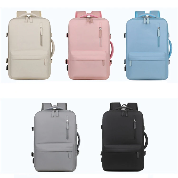 Large Durable New Stylish Nylon Business Laptop Expandable Travel Backpack Carry On Women School Back Pack Bag With USB