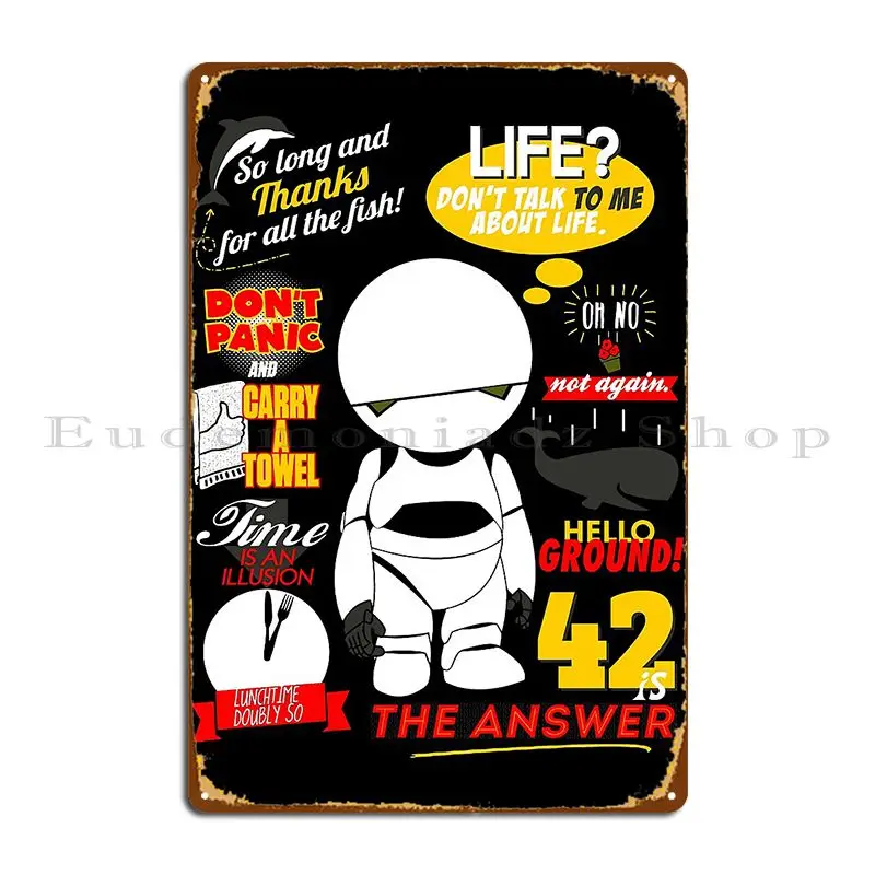 Hitchhikers Guide To The Galaxy 1 Metal Sign Pub Club Create Designs Wall Decor Tin Sign Poster