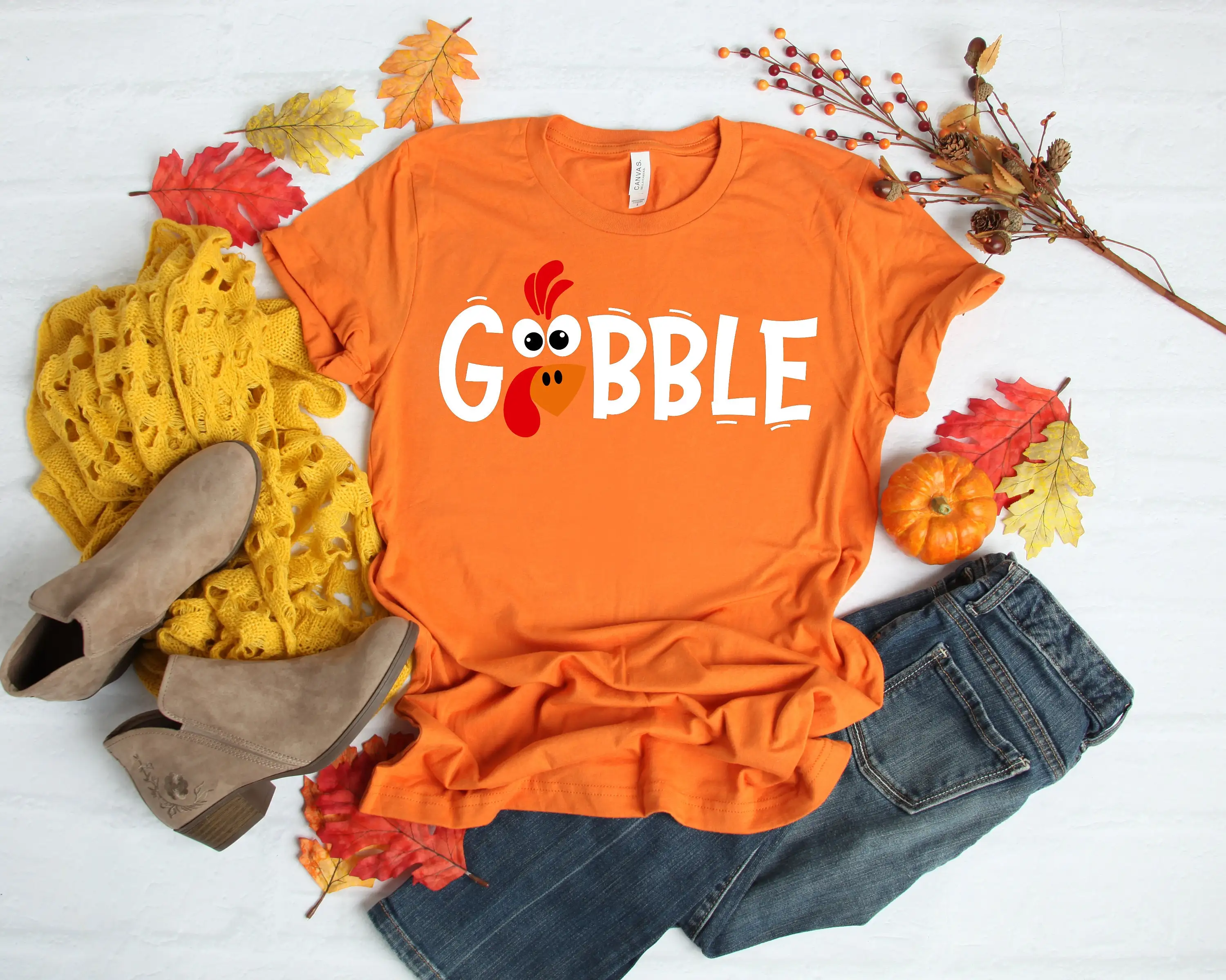 Cute Vintage Christmas Turkey Print Women T-shirt Gobble Slogan Thanksgiving Day Female Shirt 2023 New Stylish Holiday Girl Tee