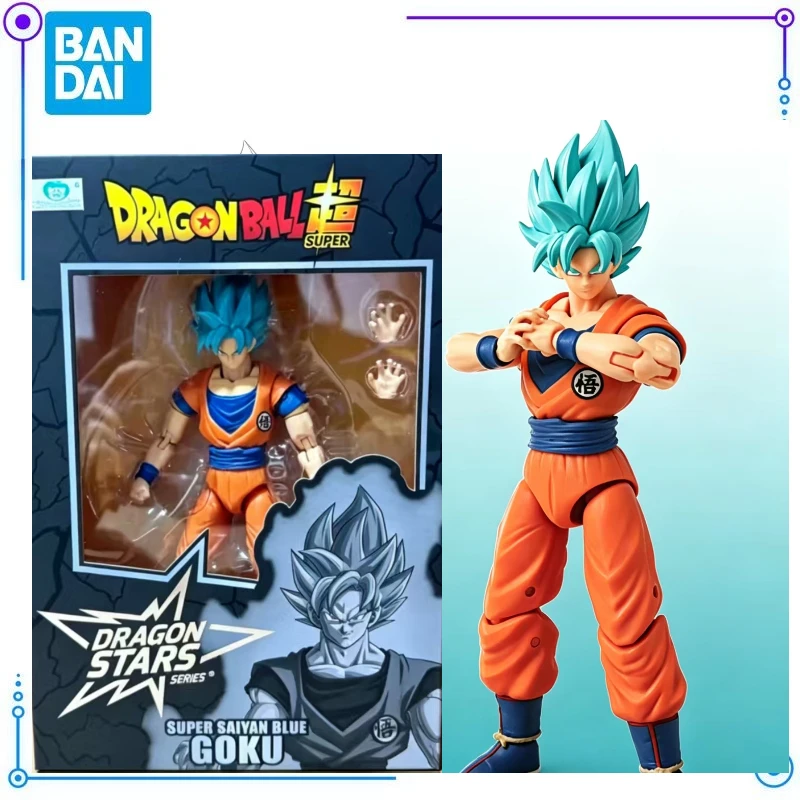 En Stock, Figuras de Acción de Bandai Dragon Ball Dragon Stars, Super Saiyan Blue Goku, Figuras de Escritorio, Modelos de Personajes de Anime