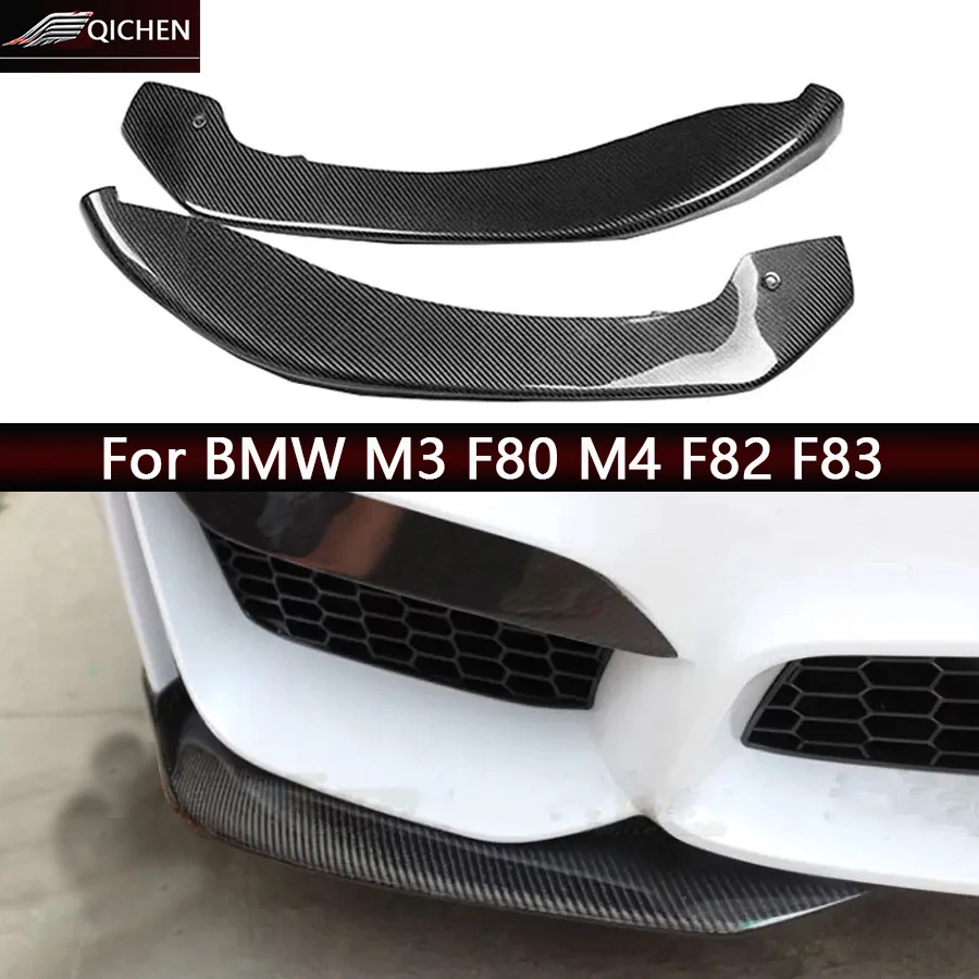 

Для BMW M3 F80 M4 F82 F83 угловая обертка из углеродного волокна, автомобильный передний бампер, сплиттер, угловая накладка, подбородок, автомобильные аксессуары, комплект кузова