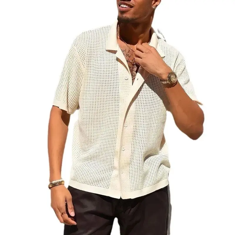 

Летняя новинка Luxury Faion Мужская повседневная вязаная irt ort Sve Ne Long Sve Youthful Vitali Sle