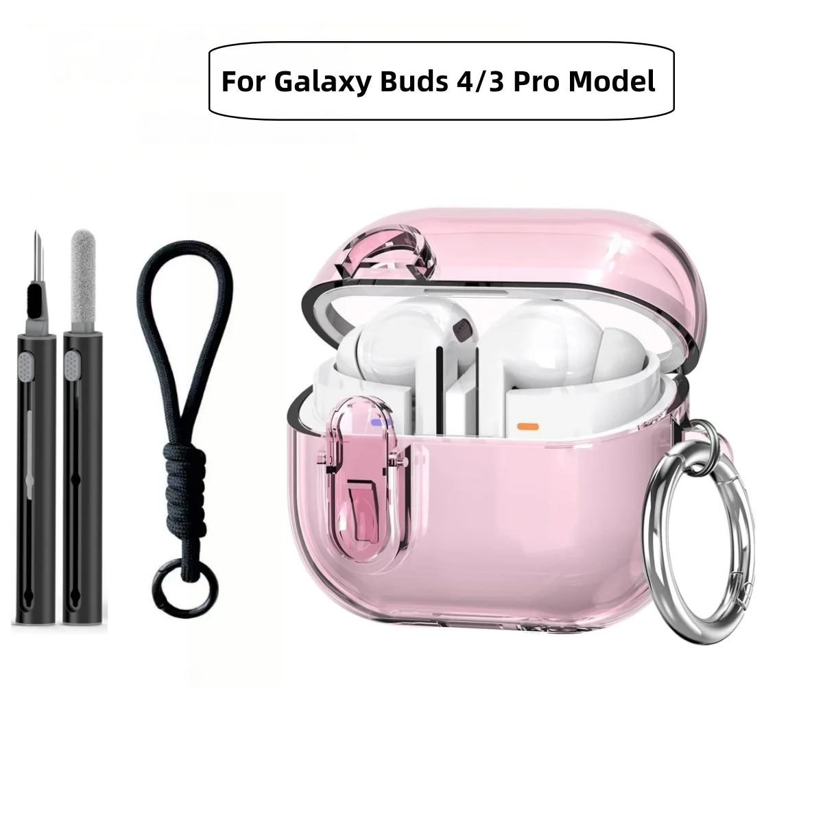2026 Coque For Samsung Galaxy Buds4 3 Buds4 3 Pro Buds 3 With Lock Full Body Shockproof Transparent Cover For Buds3 3 FE 3/4 Pro