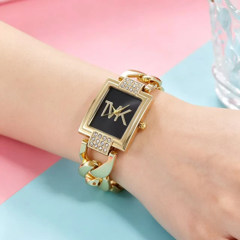 New Bestselling Bracelet Watch, Versatile Fashion Quartz Watch, Creative Hollow Out Trendy Square Wristwatch for Women