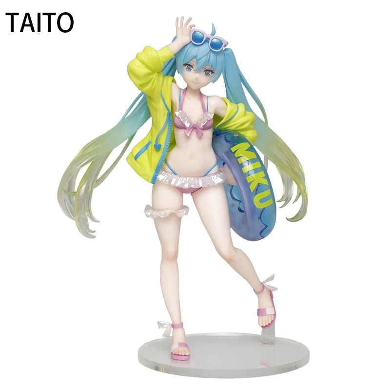 

Genuine Taito Hatsune Miku Four Season Summer Clothing Swimsuit Swimming Circle Bikini Beach Action Figure Model Toys Gift