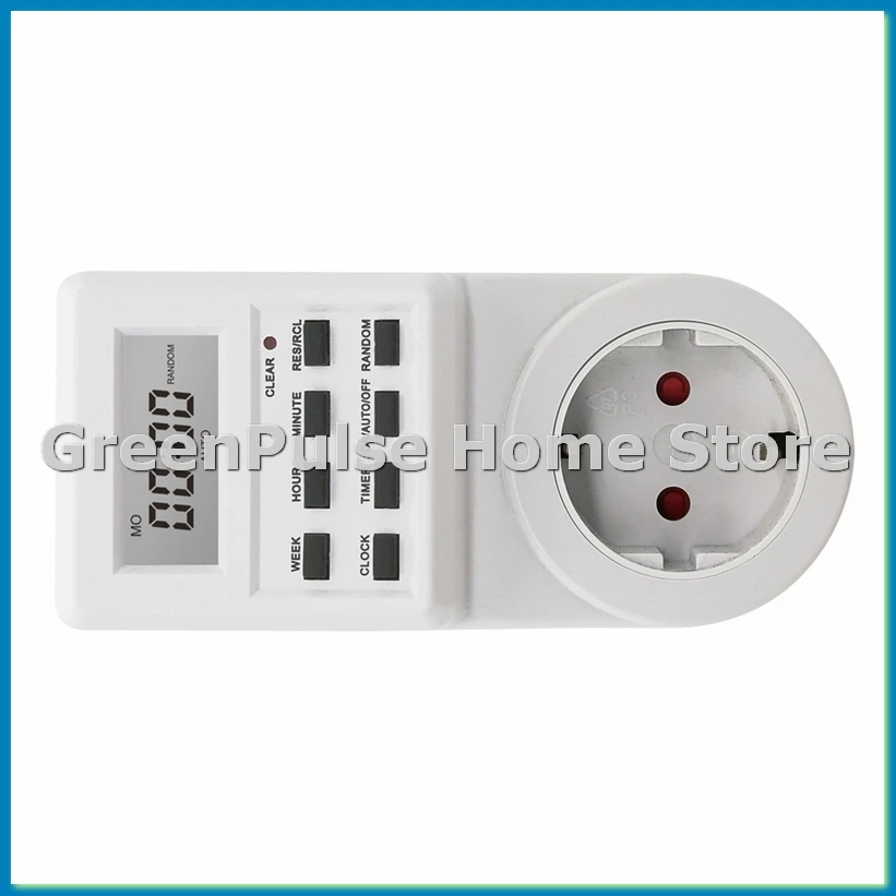 Digital Timer Socket Electronic Timing Switch 24h Kitchen Timer Outlet Programmable Socket EU Plug-AC17