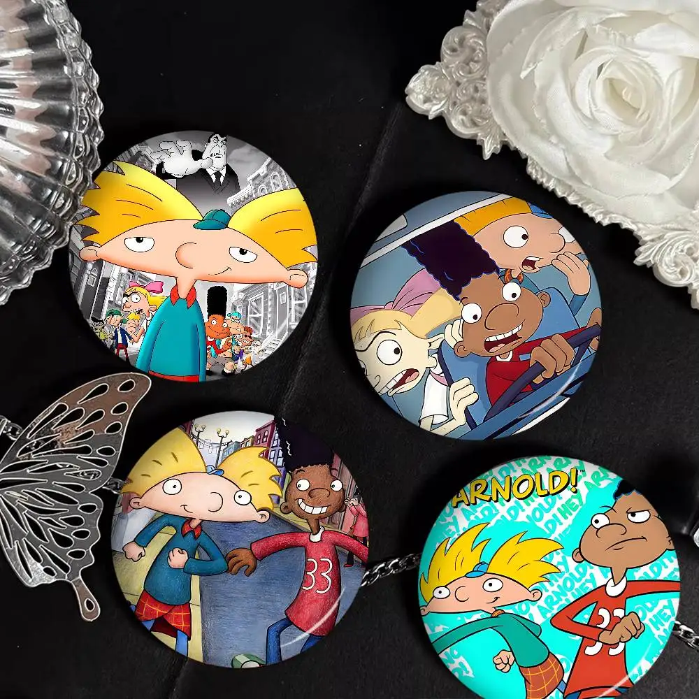 Cartoon Hey Movies A-Arnoldes 32/44/58MM Customizable Button Pins Cute Funny Creative Badge Jewelry Decor Gifts for Friends