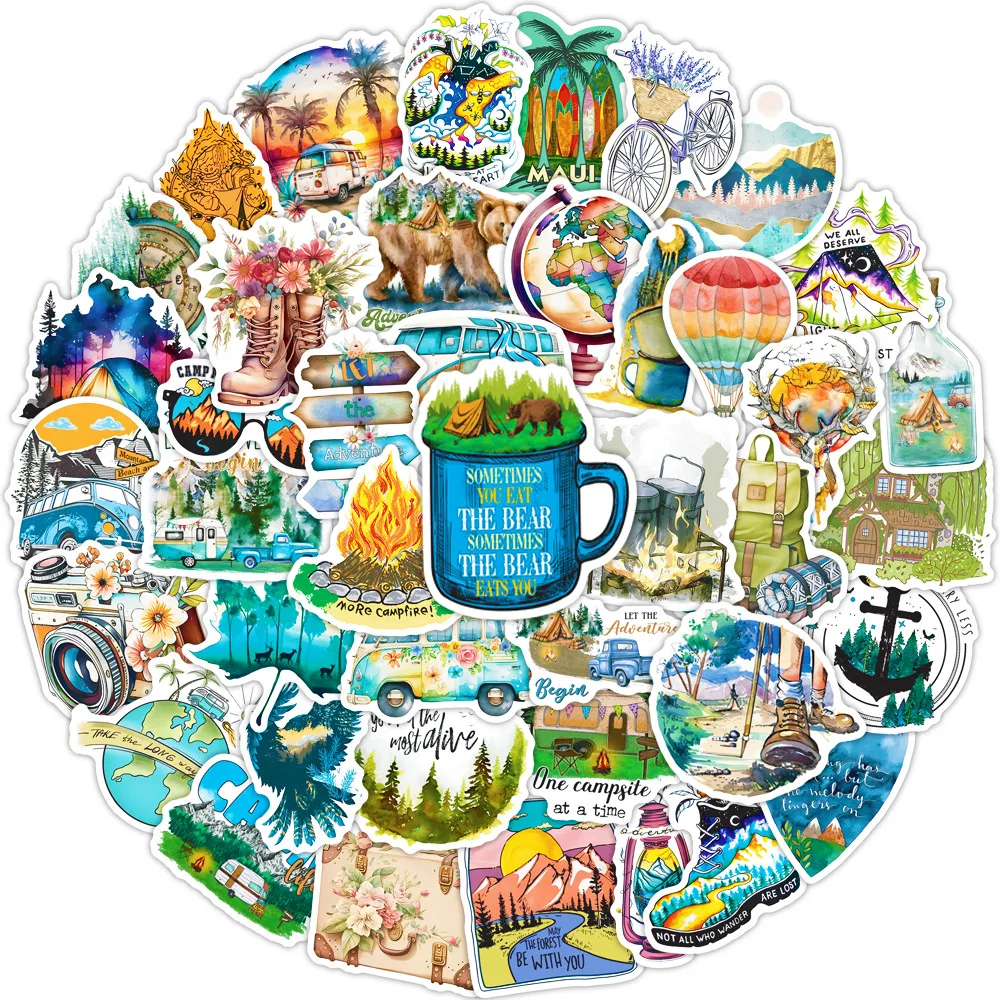 10/30/50PCS 야외 여행 애니메이션 스티커 자동차 수하물 스케이트 보드 귀여운 DIY 멋진 낙서 소녀 그라데이션 클래식 장난감 스티커 데칼