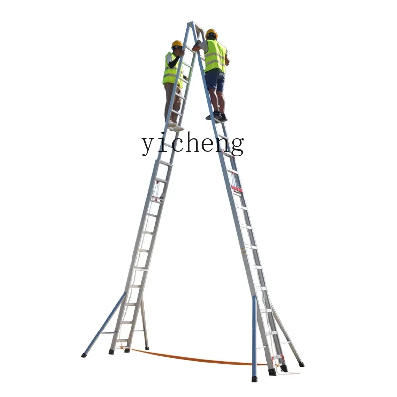 i10.12- herringbone telescopic lifting and climbing ladder double pedal burning welding project 6 7 8 9 10 11 12 meters
