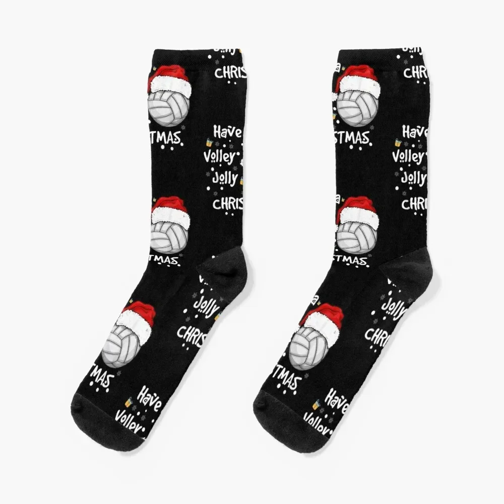 Christmas Volleyball Have a Volley Jolly Christmas Socks cute FASHION Soccer Socks Women Men's