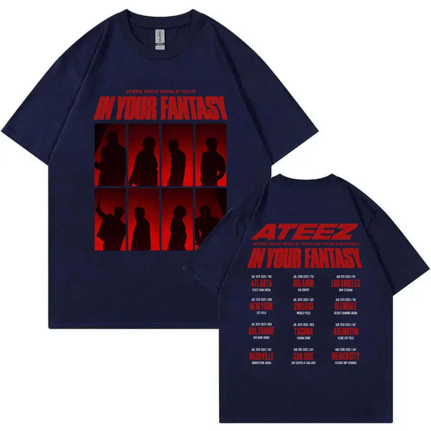 

ATEEZ in Your Fantasy 2025 World Tour T-shirt Unisex Oversized Tshirt Men Women Korean Fashion Trend T Shirts Kpop Streetwear