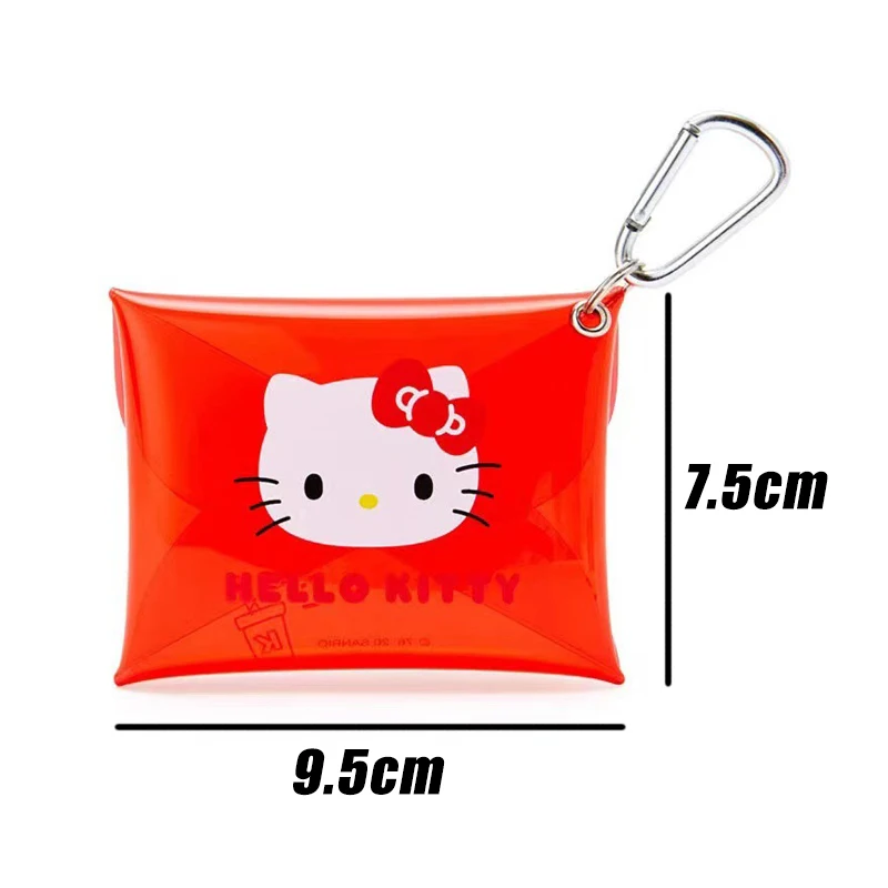 مرحبا كيتي حقيبة الظهر سحر لطيف المفاتيح الكرتون هلام عملة المحفظة الشفافة حافظة للبطاقات متعددة الألوان عيد الميلاد جي #6