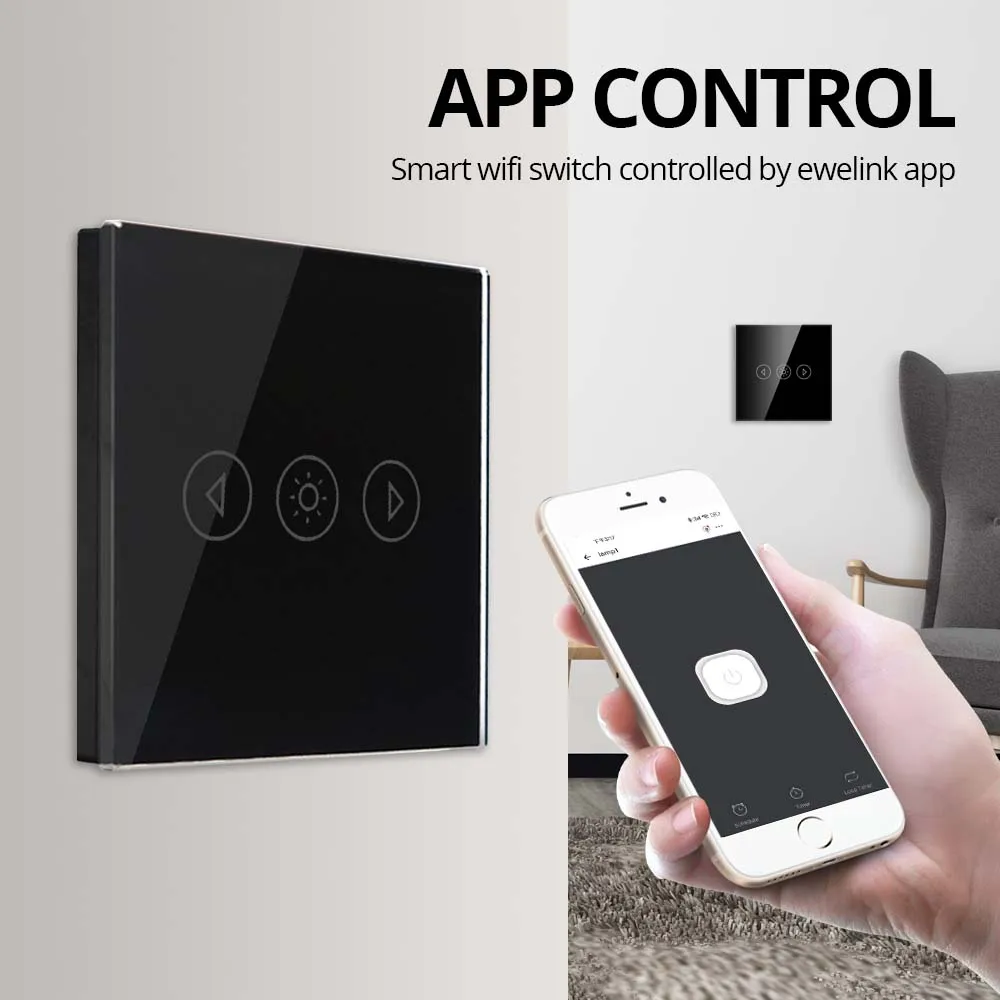 Wallpad Dimmer Wifi Touch Switch EU Smart Home Switches Ewelink App Works With Google Home Alexa Voice Control 500W AC90-250V