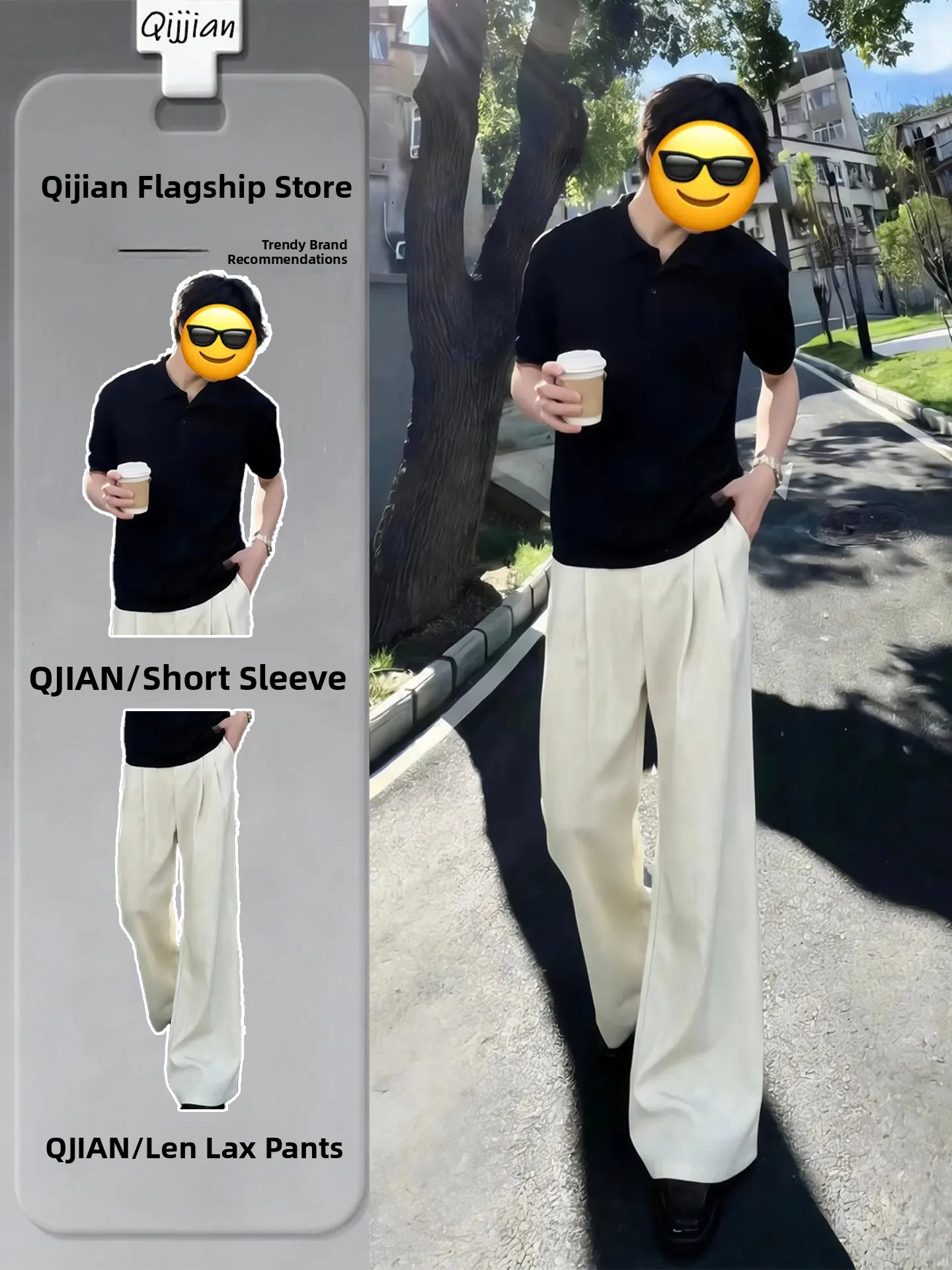 

Men's Summer Fashion Set Qingjian American Retro Shirt Short Sleeve Linen Pants Complete Set Youth Suitable Long Pants