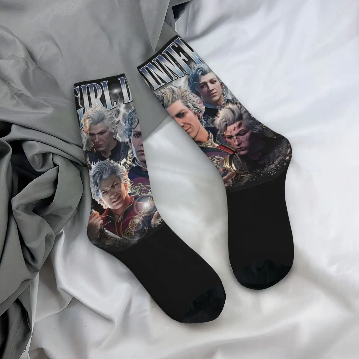 

Astarion Baldurs Gate 3 Girl Dinner Socks Autumn Stockings Novelty Men's Comfortable Socks Graphic Running Sports Non Slip Socks