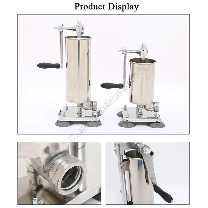 소시지 필러 수직 고기 필러 Stuffer 쉬운 청소 수동 도구 주방 홈 레스토랑 소시지 Stuffer 기계