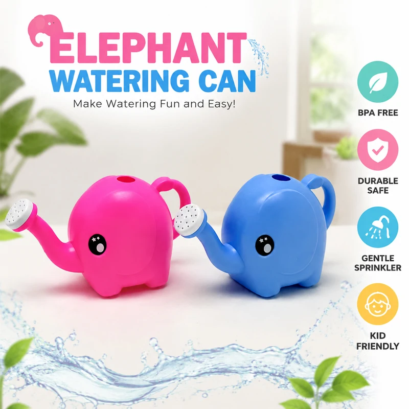 KNYYSECQ Cute elephant watering kettle, children's water play toy, baby recognizes the beach, plays with water watering kettle