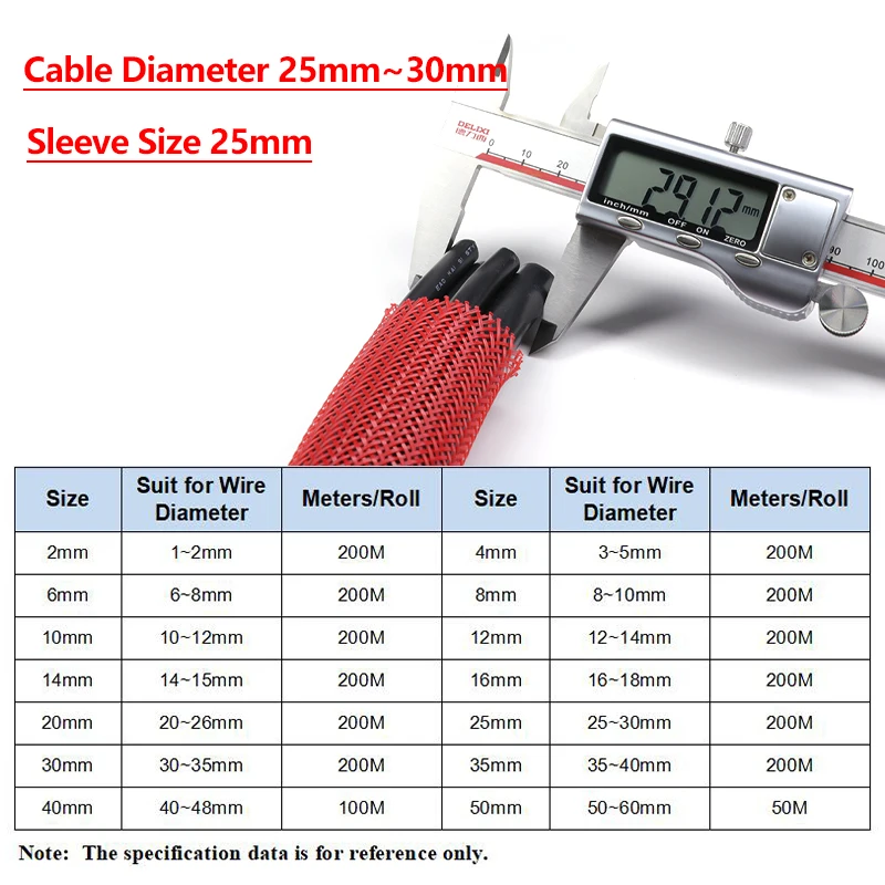 5m PET Braided Cable Sleeve 2/4/6/8/10/12/14/16/20/25/30/40mm Expandable High Density Insulated Nylon Sheath Line Wire Protect