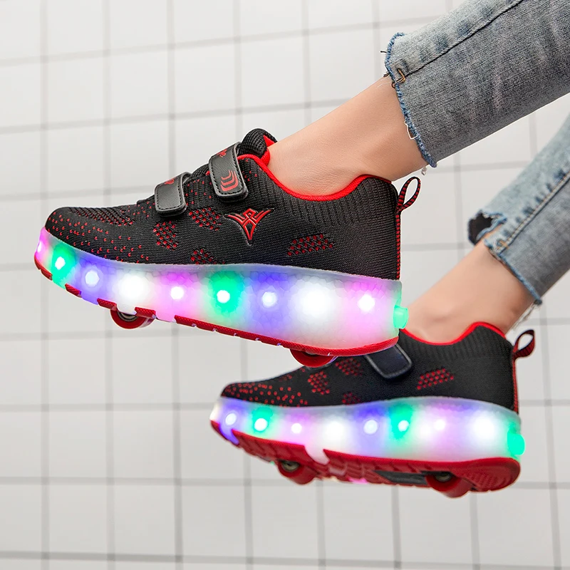 Roller Skate Shoes for Kids Boys Girls LED Wheel Sneakers Shoe with A One Wheel Children Boy Girl Glowing Roller Sneakers Shoes