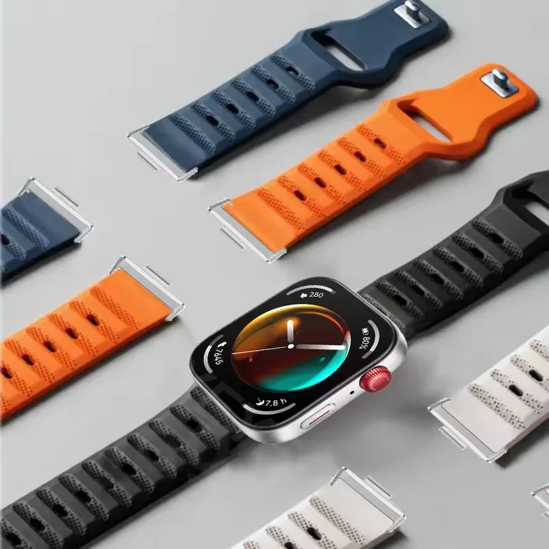 สายรัดซิลิโคนสําหรับนาฬิกา Huawei Fit 4 Fit 4 pro สร้อยข้อมือกีฬา Breathable สายรัดข้อมือ Huawei Watch Fit 3 Correa อุปกรณ์เสริม