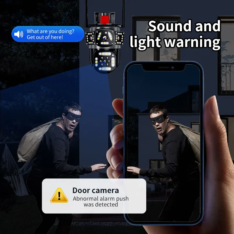 

6.0MP Triple Lens Full Color Wireless IP Dome Camera Night Vision AI Humanoid Detection Home Security CCTV Monitor