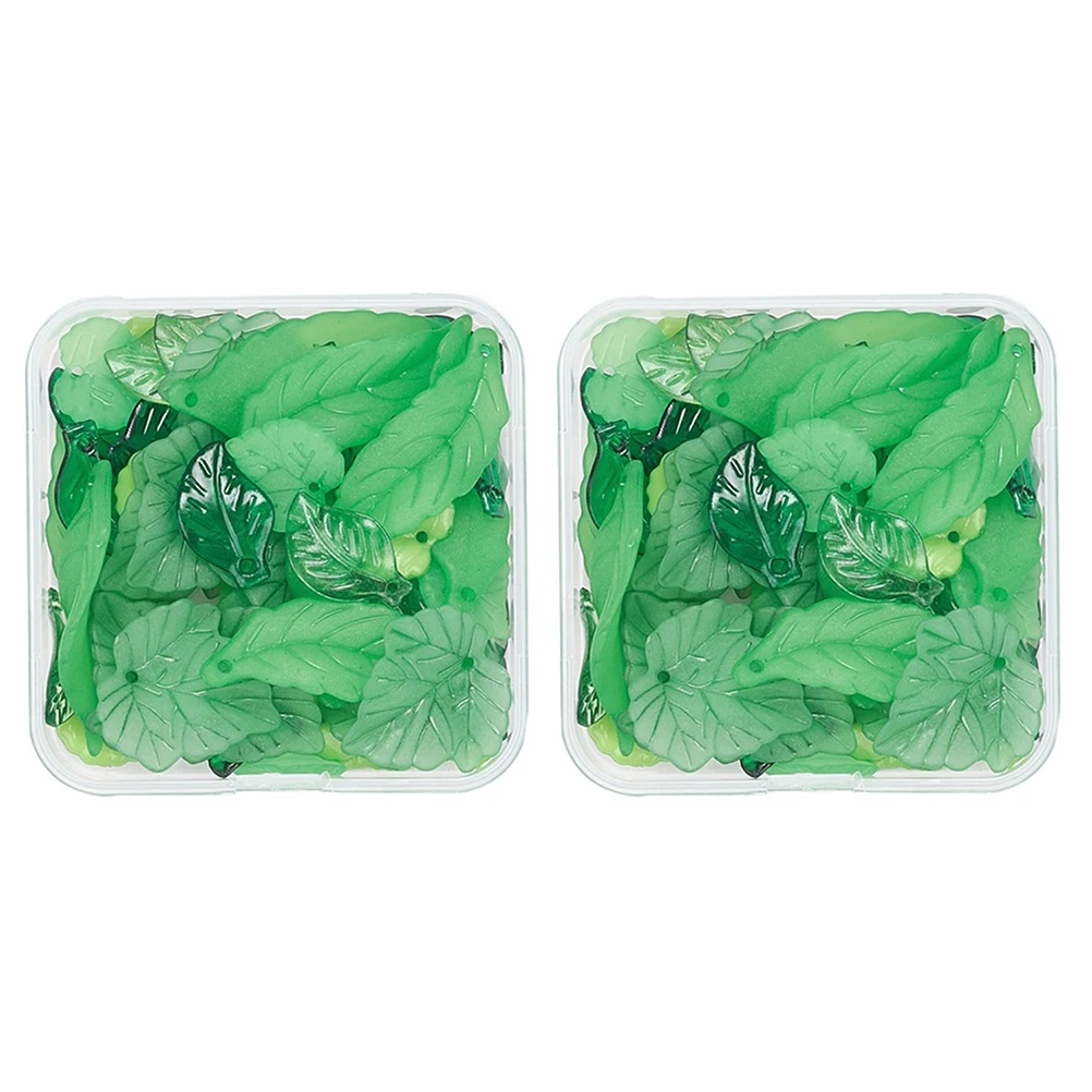 

120pcs Leaf Pendant Charms for DIY Necklace Earring Bracelet Making Jewelry Accessories Green Leaves Design Fashion Matching
