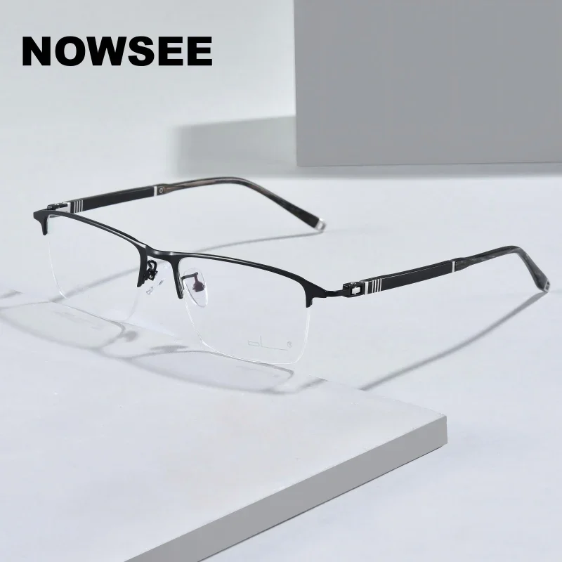 

Очки для зрения NOWSEE 2026: Новинка, мужская деловая оправа прямоугольной формы, модные, из лучших материалов, с возможностью установки линз по рецепту