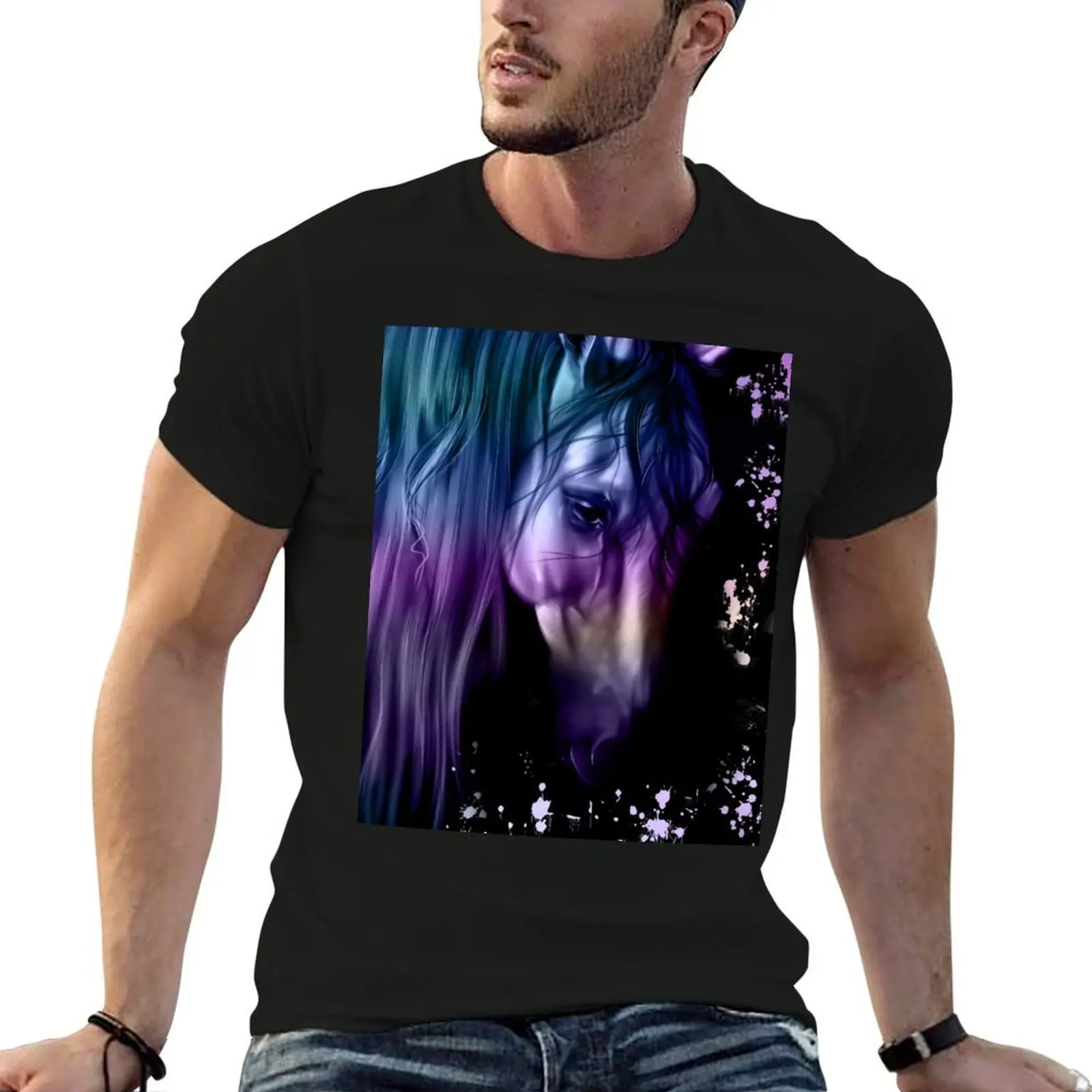 

DARK HORSE PAINT T-Shirt t shirt man plain t shirts for man cotton T-Shirt
