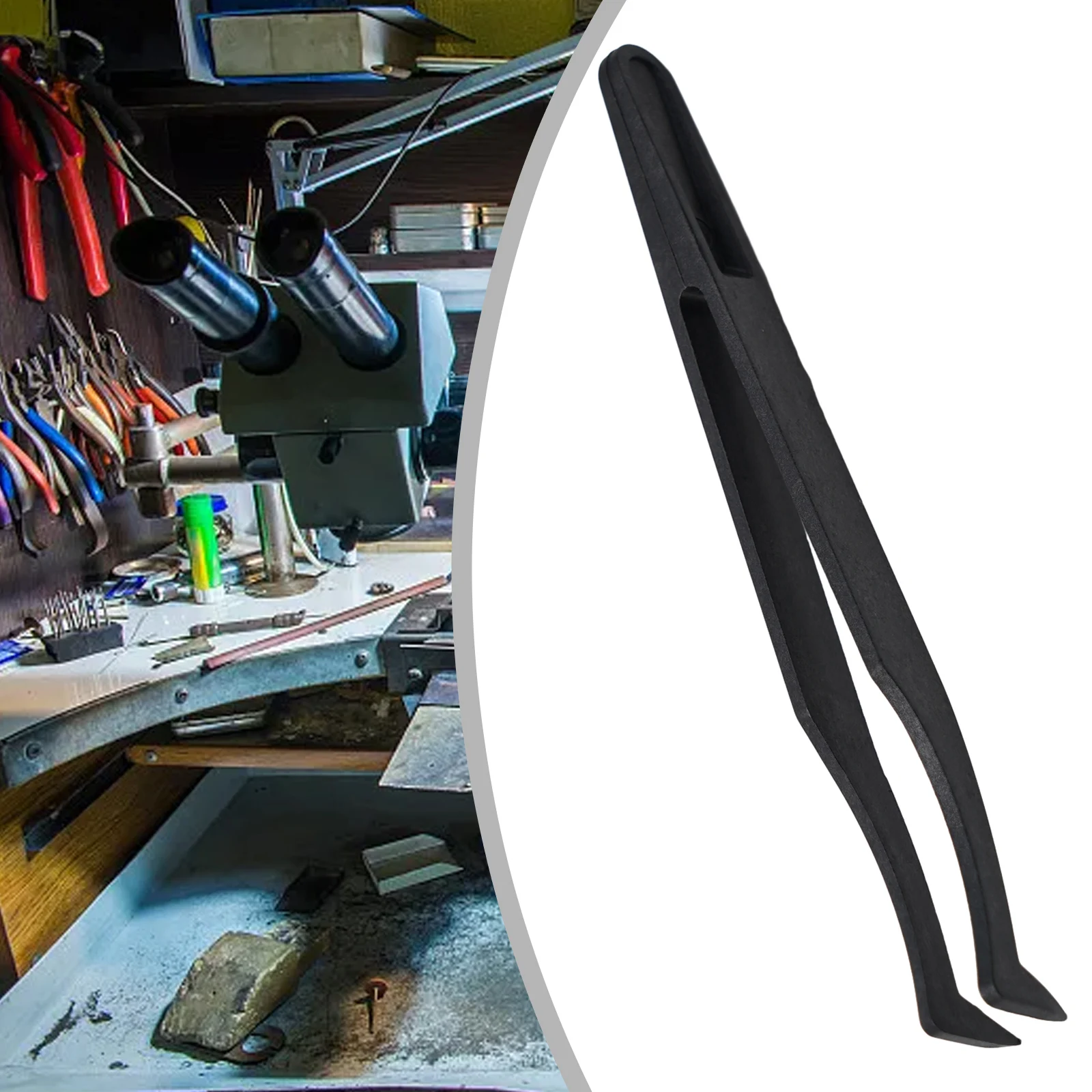 1pc Anti-Static Stainless Steel Tweezer Precision Maintenance Industrial Repair Curved Working Model Making Hand Tools