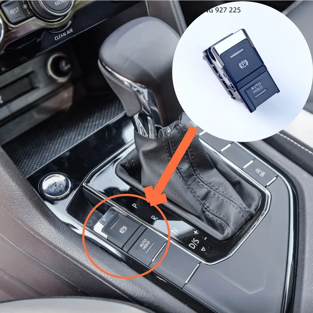 مناسبة لـ Tiguan L Tuwei، فرملة اليد الإلكترونية P Gear زر التبديل المساعد لوقوف السيارات التلقائي 5NG927225