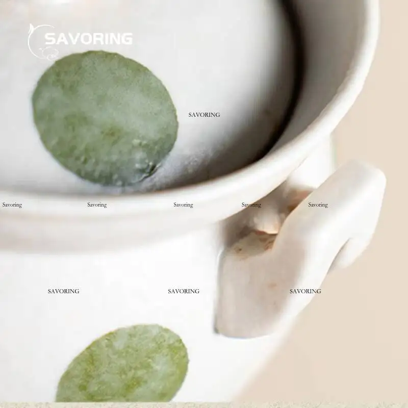Hand-Painted Green Dot Tea Set Gaiwan Chinese Camping Cover Bowl Travel Luxury Porcelain Cup Tool Pot Ceremony Cups Accessories view 5