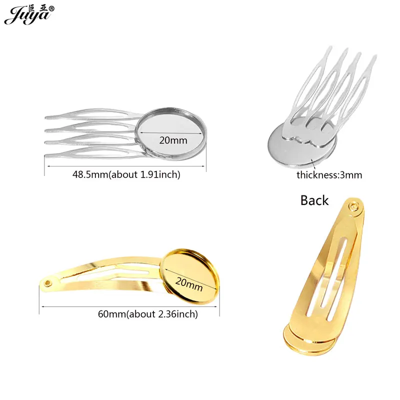 5pcs/lot Blank Hair Accessories Base 20mm Cabochon Hairpins Hair Clips Settings Tray For DIY Fashion Jewelry Findings Supplies