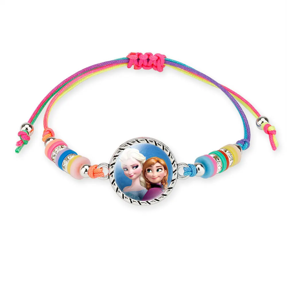 Disney Anime Frozen Princess Colored Bracelet Cute Cartoon Elsa Anna Soft Ceramic Jewelry Kids Toys Girl Christmas Birthday Gift