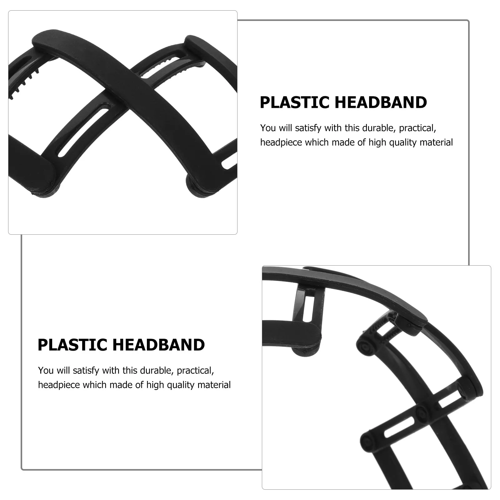 2Pcs Anti-Slip Folding Hairband Retractable Plastic Teethed Headband Comfortable Hair Jewelry for Women Party Daily Use