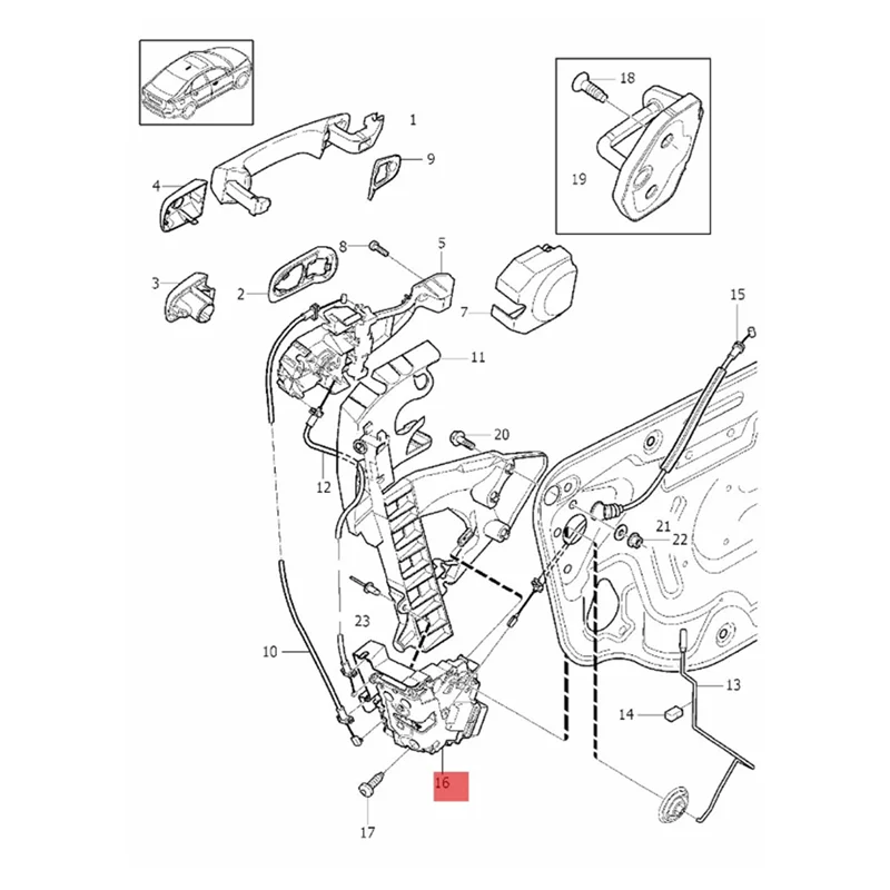 Attuatore per macchine con chiusura a scatto per porta anteriore destra 31253658 per Volvo XC60 I 156 XC70 II 136 2008-2017 30699789 30784925-N30R