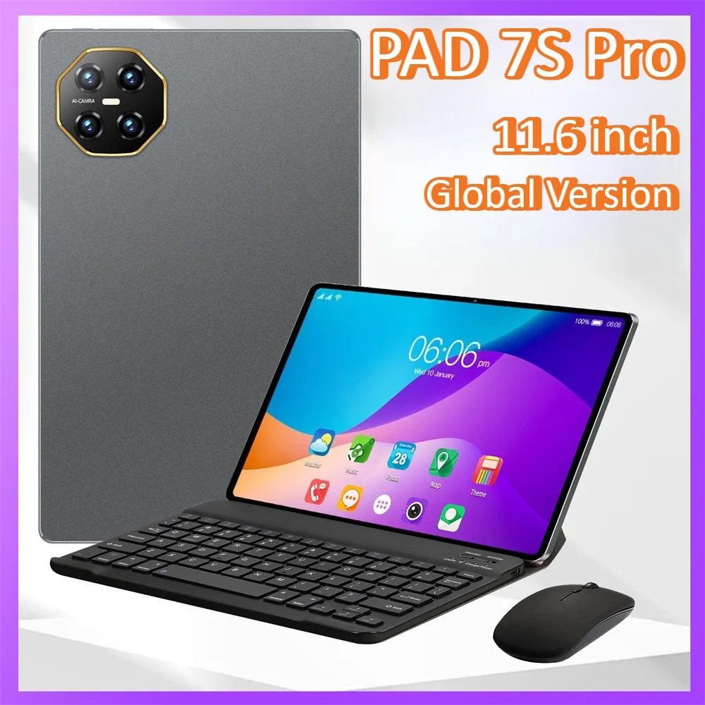 

Pad 7s Pro Original 11.6inch Tablets Android 15 Tab Cheap 5G Dual Sim 12000mAh Children's Kids Tablet PC With Keyboard Laptop