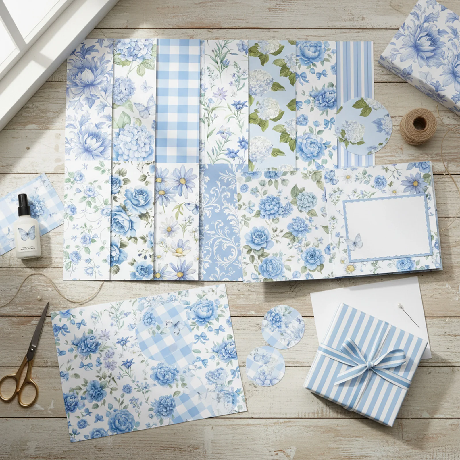 

Floral Background Paper 24 Sheets 30x30cm Watercolor Hand-made Craft Material Paper