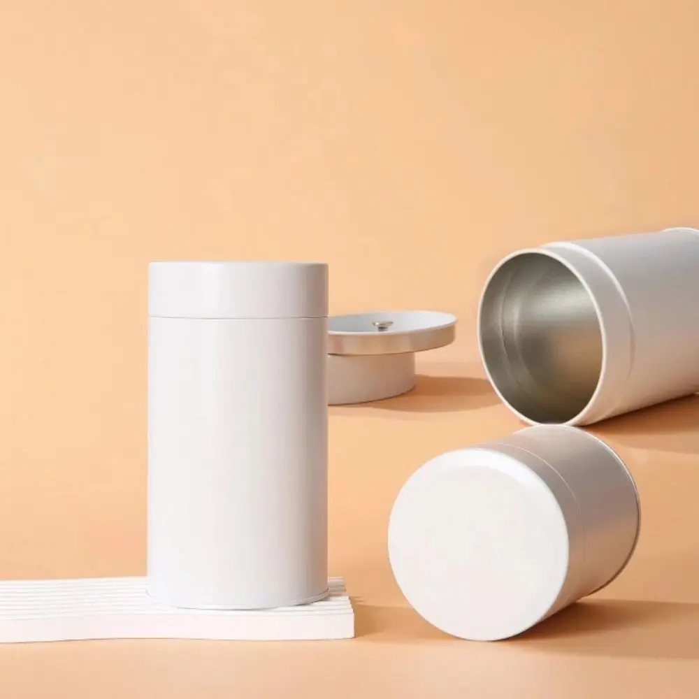 Creative Gift Portable Tea Can Sealed Double Lid Damp-proof Tea Tin Containers Round Tinplate Tea Box Green Tea