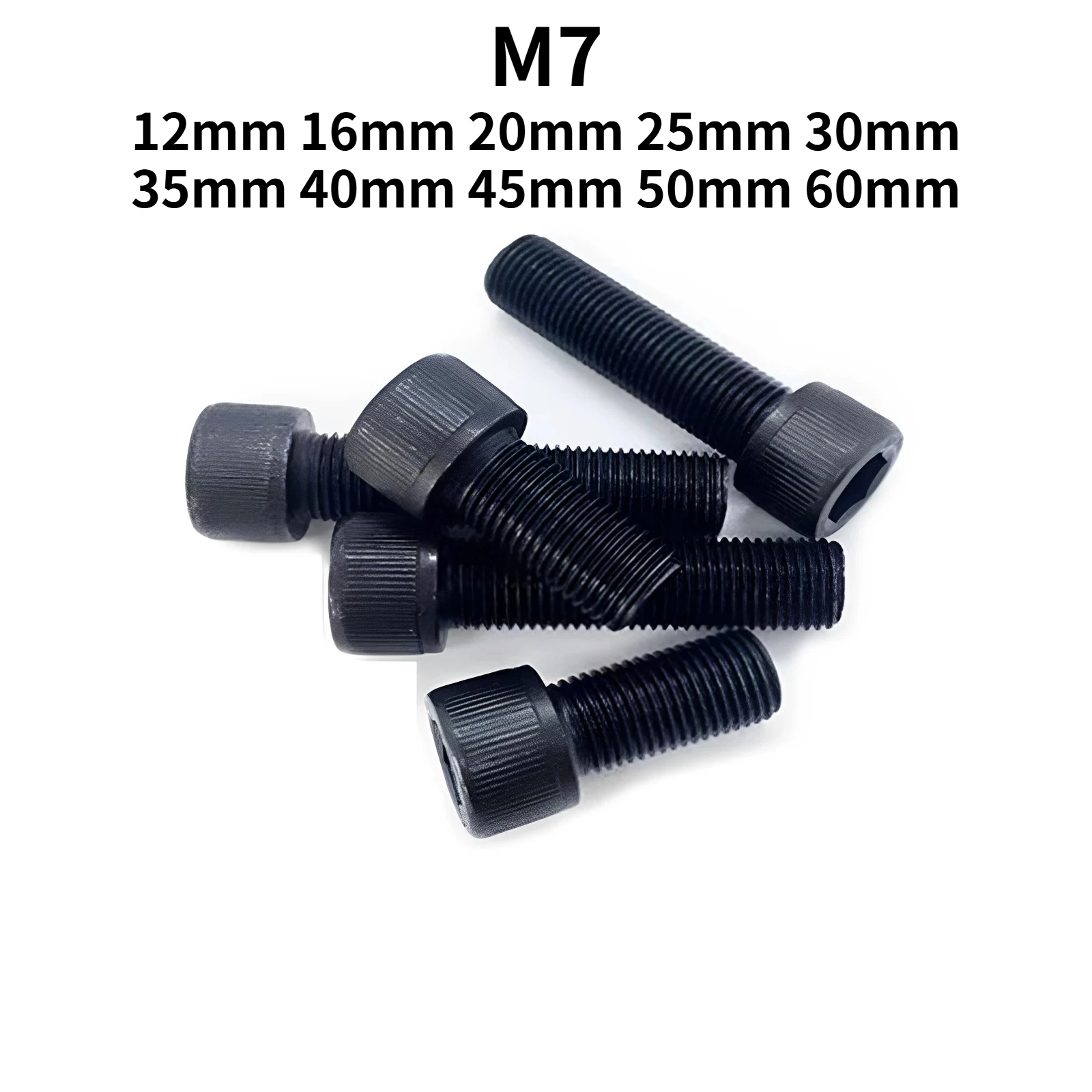 M7 M7*20 M7x20 1.0MM Pitch Fine Thread Cap Cup Allen Head Hexagon Socket Screw 12mm 16mm 25mm 30mm 35mm 40mm 45mm 50mm 60mm