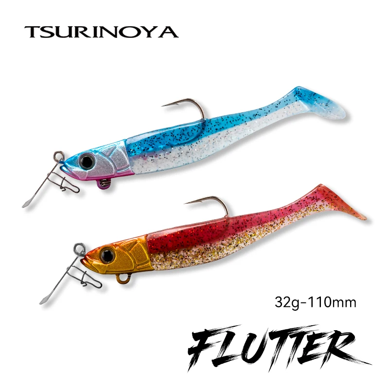 TSURINOYA FLUTTER Señuelo de cola en T con jig y pala para lubina
