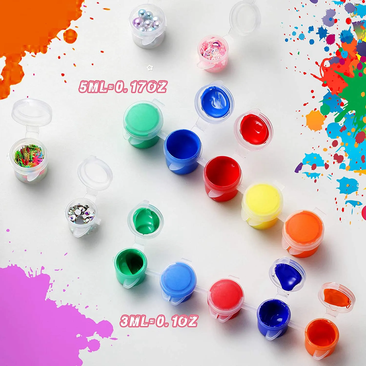 Imagem -04 - Recipientes de Armazenamento de Plástico Claro Tiras de Tinta Vazias Copo de Pintura Suprimentos de Artesanato de Pintura 100 Tiras 600 Potes ml 0.1 oz