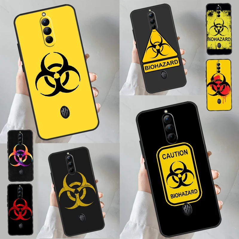 حافظة شعار رمز الخطر الحيوي ، غطاء للسحر الأحمر 9 ، 8S ، 8 برو بلس ، زتي ، النوبة ، 6S ، 7S ، 6 ، 7 برو ، 6R ، 5S ، 5G