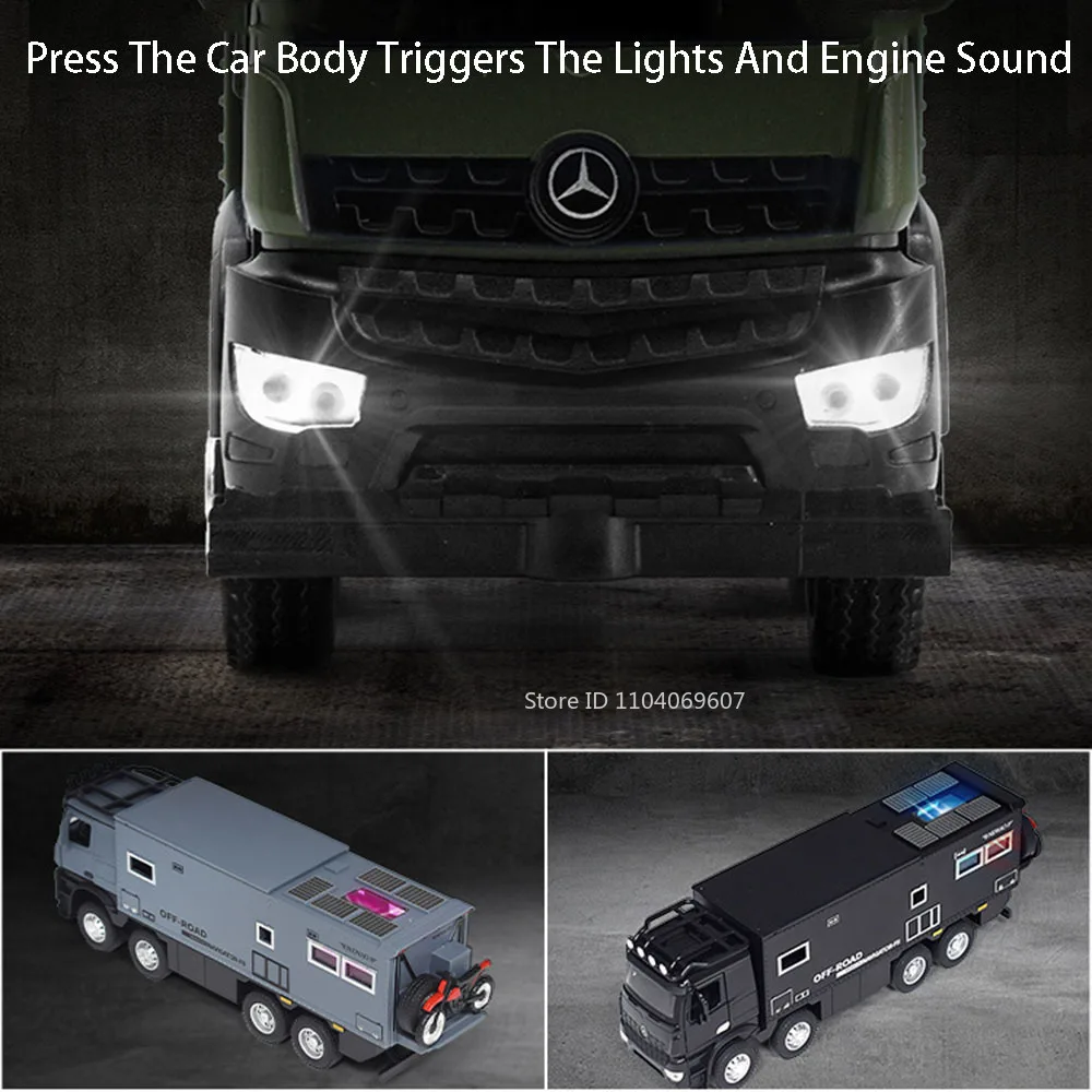 Giocattoli per auto modello camper fuoristrada in scala 1:24 Veicoli di salvataggio urbani pressofusi in lega Porte luminose sonore aperte Tirare indietro i giocattoli per i regali dei bambini
